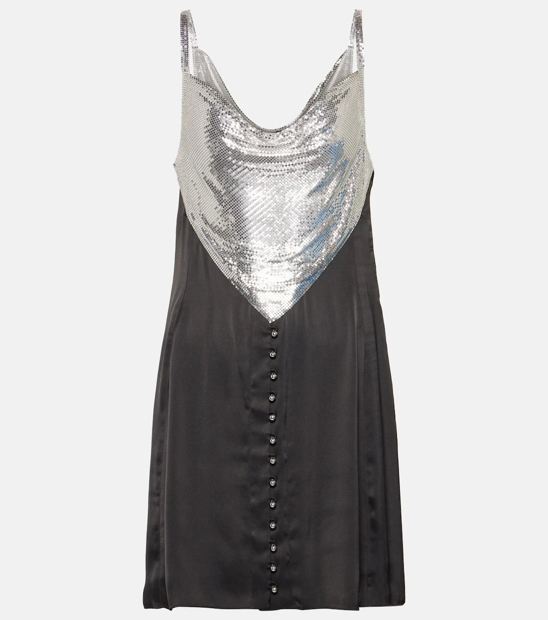 Rabanne - Chainmail and satin minidress