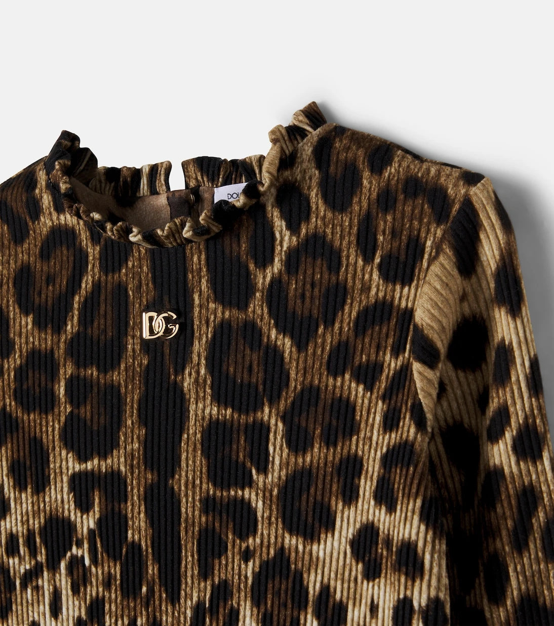 Dolce&Gabbana Kids - Leopard-print ribbed-knit top