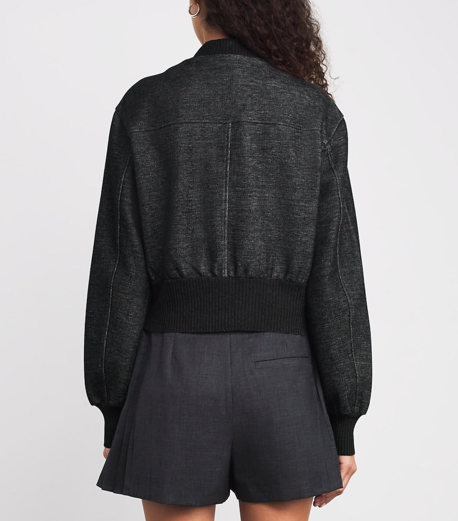 MAX&Co. Grey Cotton-Blend Bomber Jacket