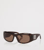 Balenciaga Brown Tortoiseshell BB0395S Rectangular Sunglasses