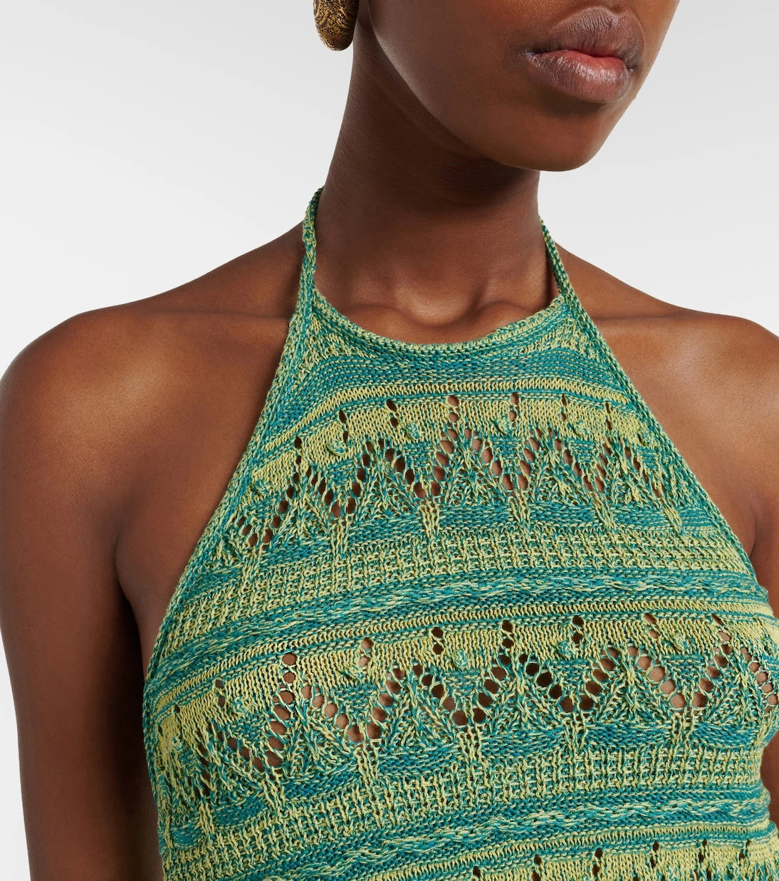 Etro - Crochet halterneck cotton top