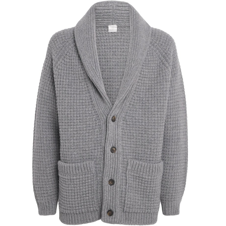 Eleventy Grey Wool-Cashmere Shawl Cardigan