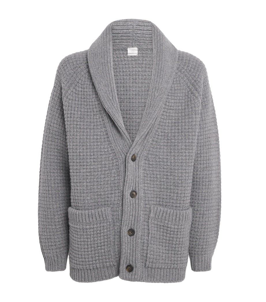 Eleventy Grey Wool-Cashmere Shawl Cardigan