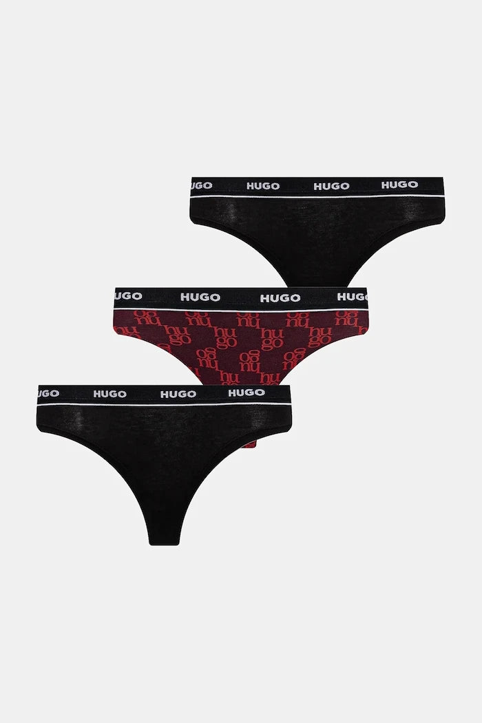 HUGO Kadın Pamuk Elastan Triplet Thong Design 3'lü