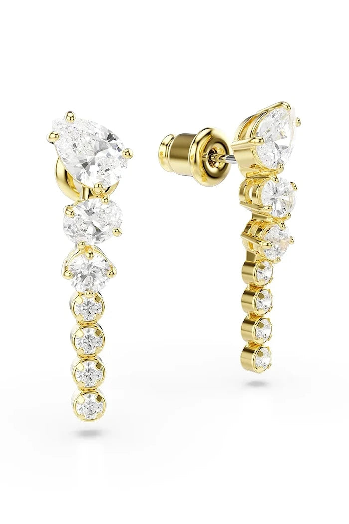 Swarovski kadın altın kaplama zirkonlu küpeler MESMERA