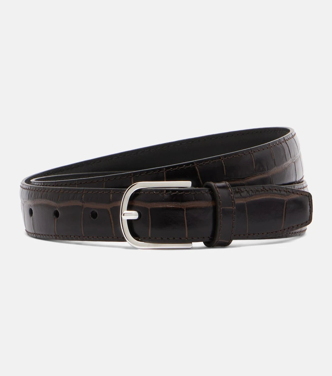 Toteme - Slim croc-effect leather belt