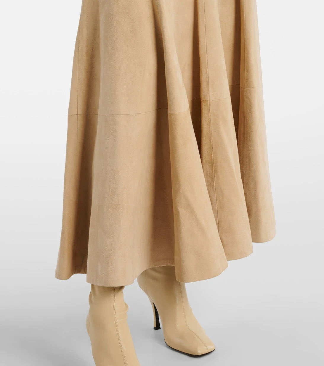 Khaite - Lenno suede midi skirt