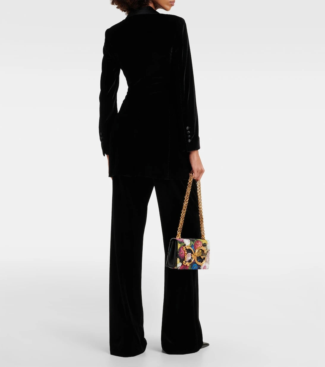 Dolce&Gabbana - جاكيت بليزر مخملي بقصة صفّين من الأزرار