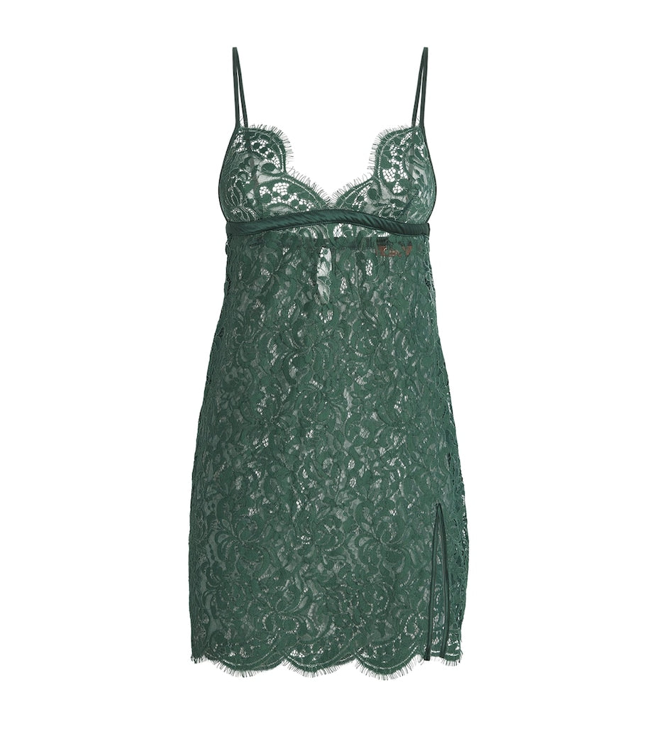 Green Lace Isara Babydoll Dress