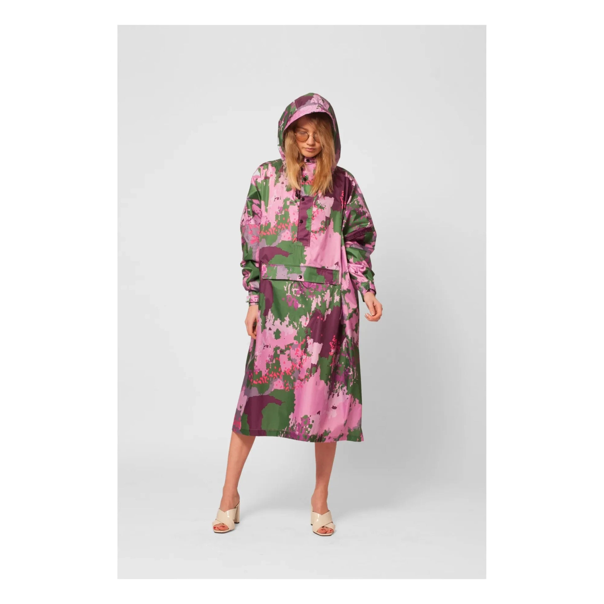 Rainkiss - Digi Spring Camo Rain Cape | Lilac
