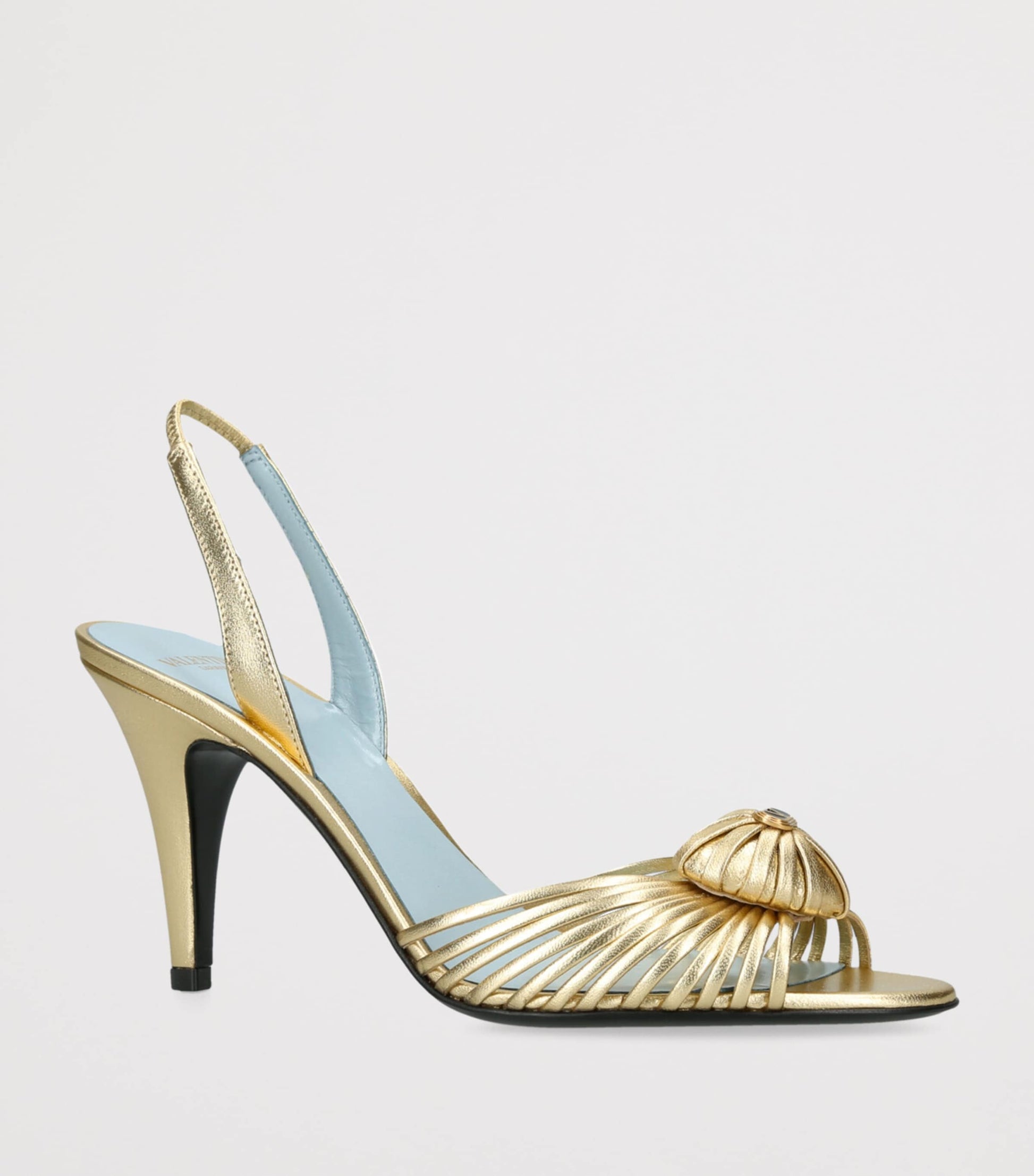 Valentino Garavani Gold Leather Royal Slingback Heels 85