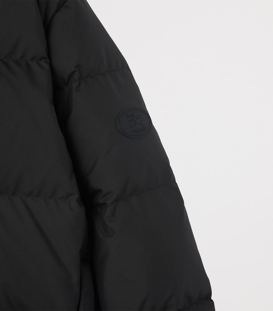 Burberry Black Checker-Tape Ambleside Puffer Jacket