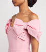 Rebecca Vallance Pink Crêpe Bow-Detail Isabella Midi Dress