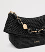 LOEWE Black x Paula's Ibiza Medium Raffia Ola Shoulder Bag