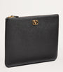 Valentino Garavani Black Medium Leather VLogo Signature Pouch