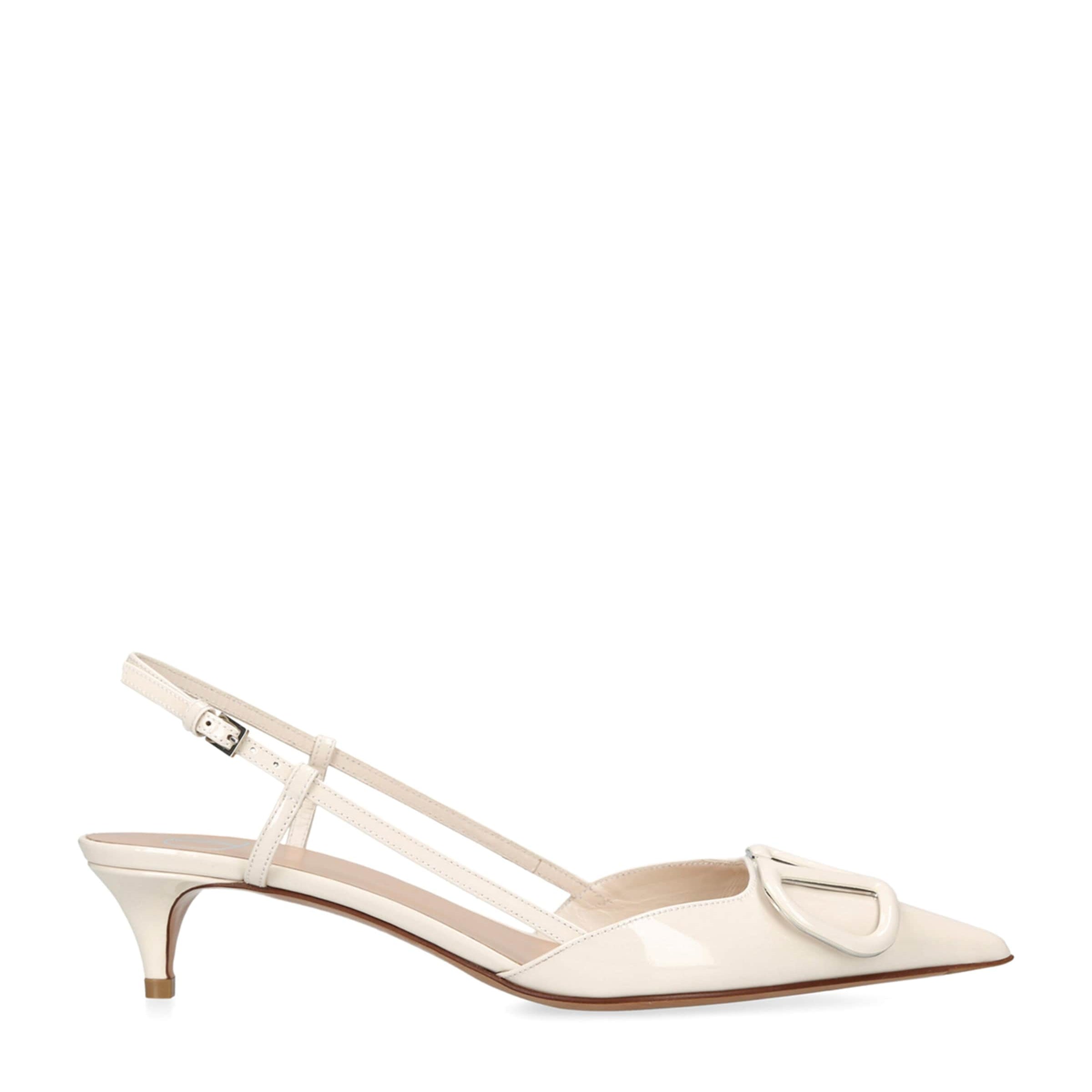 Valentino Garavani Ivory VLOGO Slingback Pumps 40