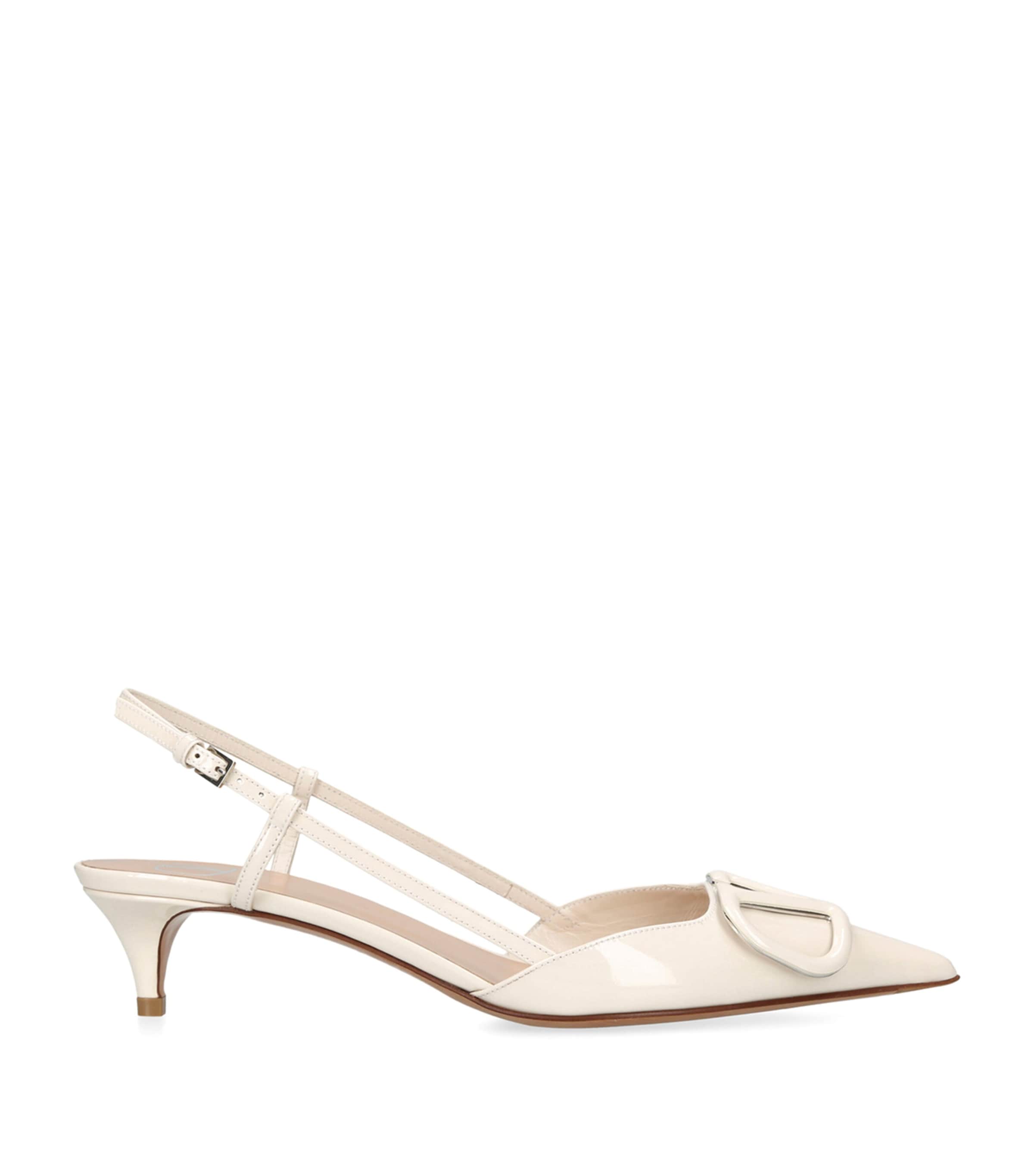 Valentino Garavani Ivory VLOGO Slingback Pumps 40