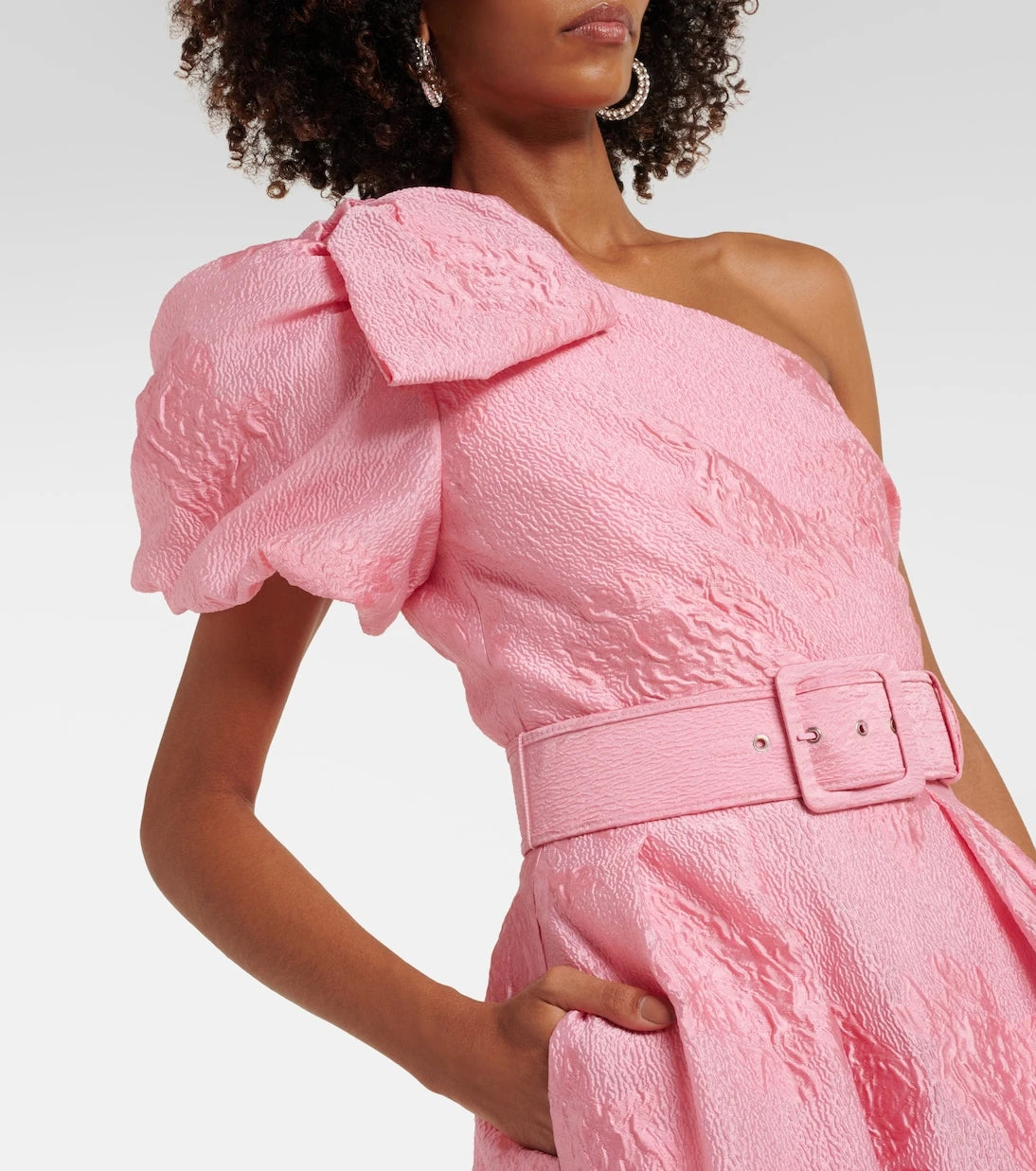 Rebecca Vallance - Zelie printed one-shoulder gown
