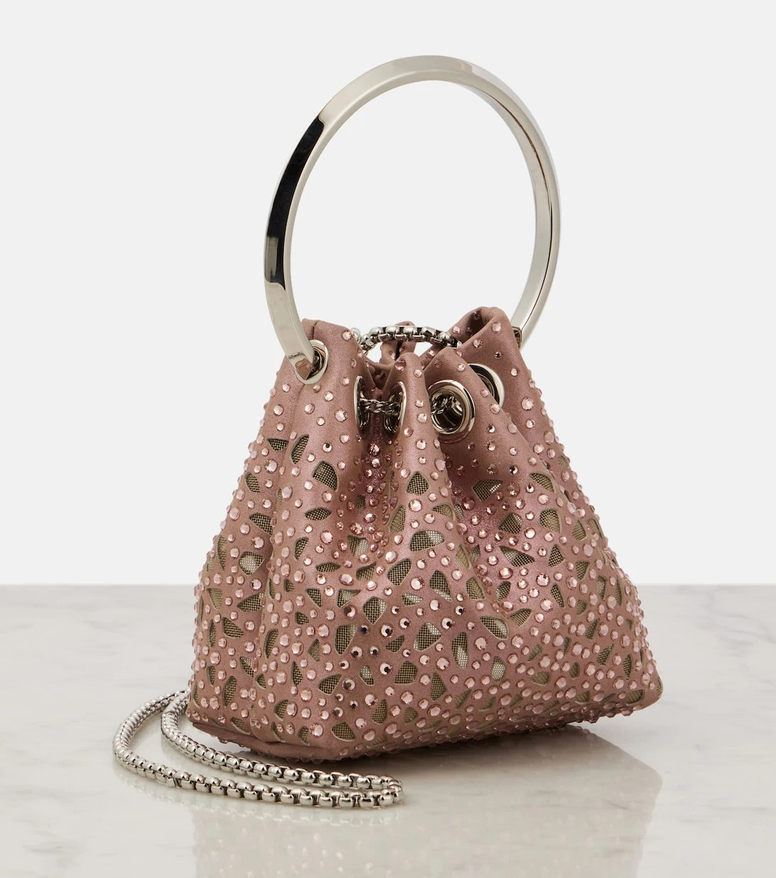 Jimmy Choo - Bon Bon Micro satin bucket bag
