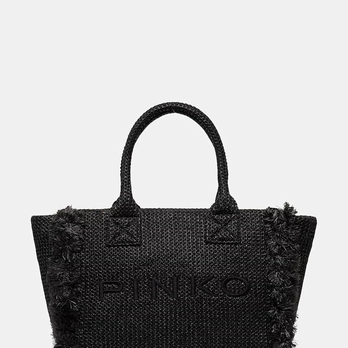 Pinko örme kumaştan kadın alışveriş çantası
