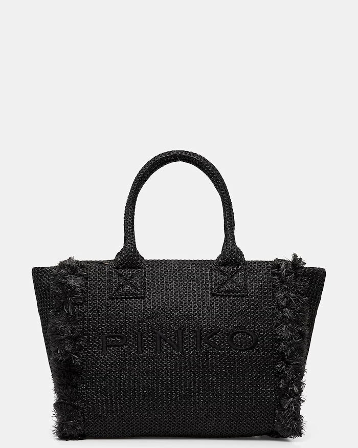 Pinko örme kumaştan kadın alışveriş çantası