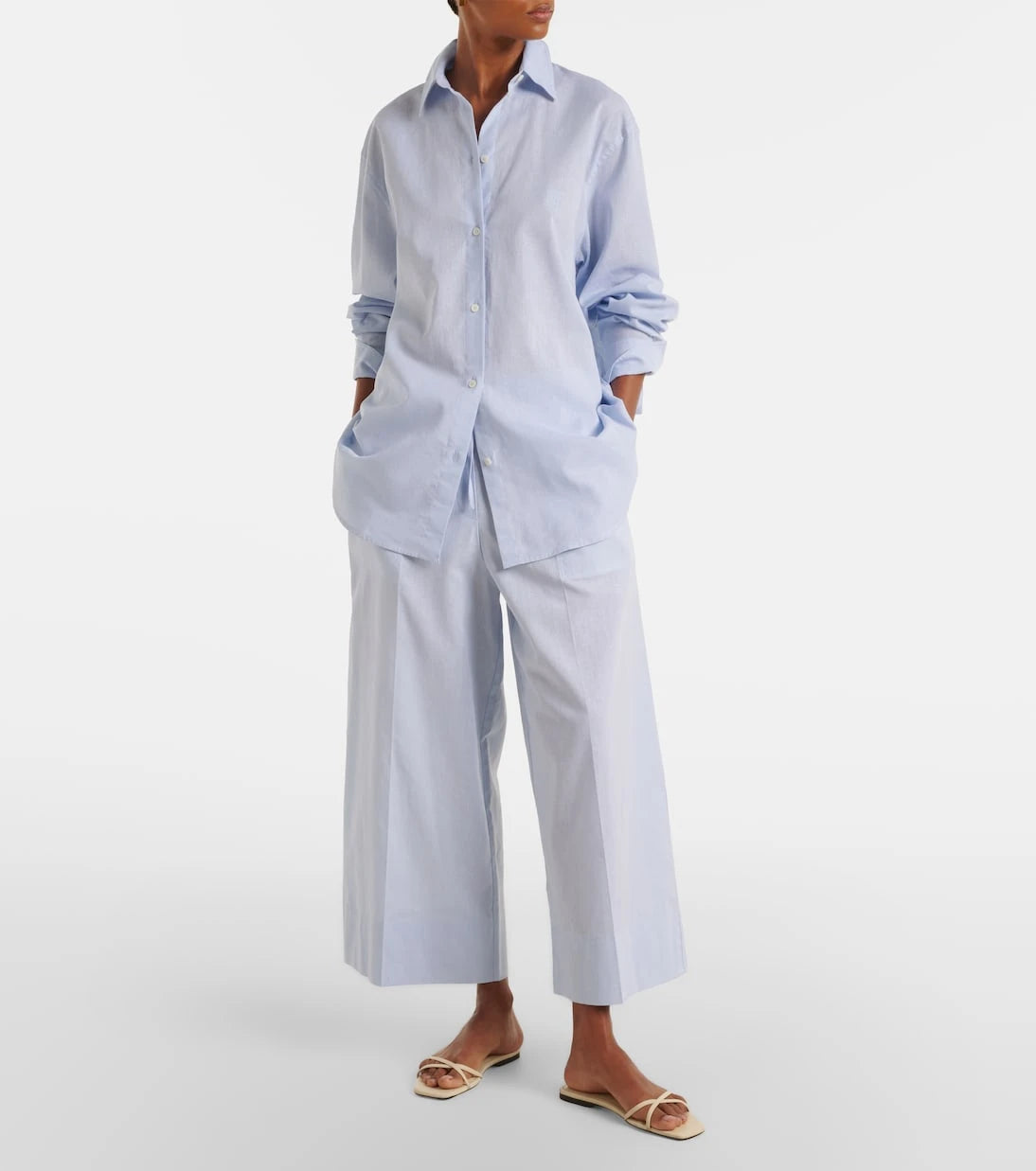 Toteme - Oversized cotton and linen shirt