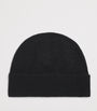 Black Cashmere Brushed Beanie
