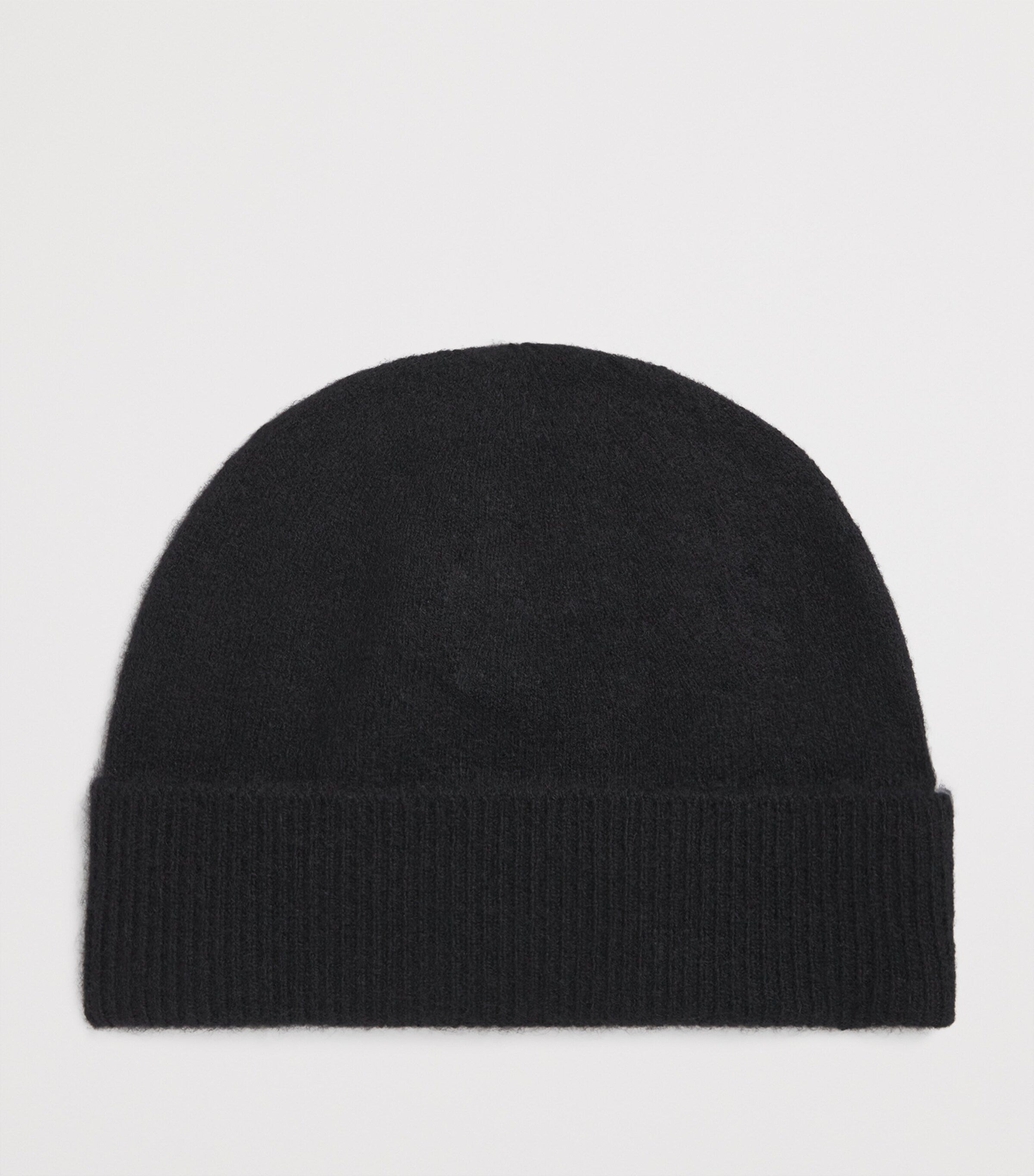 Black Cashmere Brushed Beanie