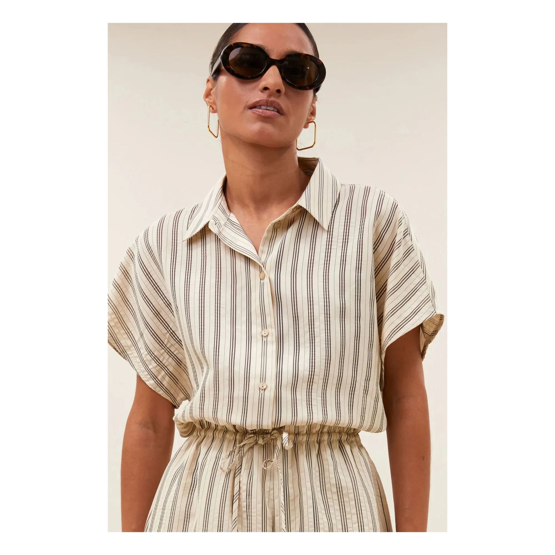 By Bar - Joan Pants Stripes | White