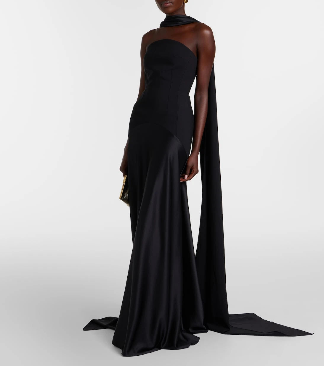 Solace London - Mae satin-paneled bustier gown