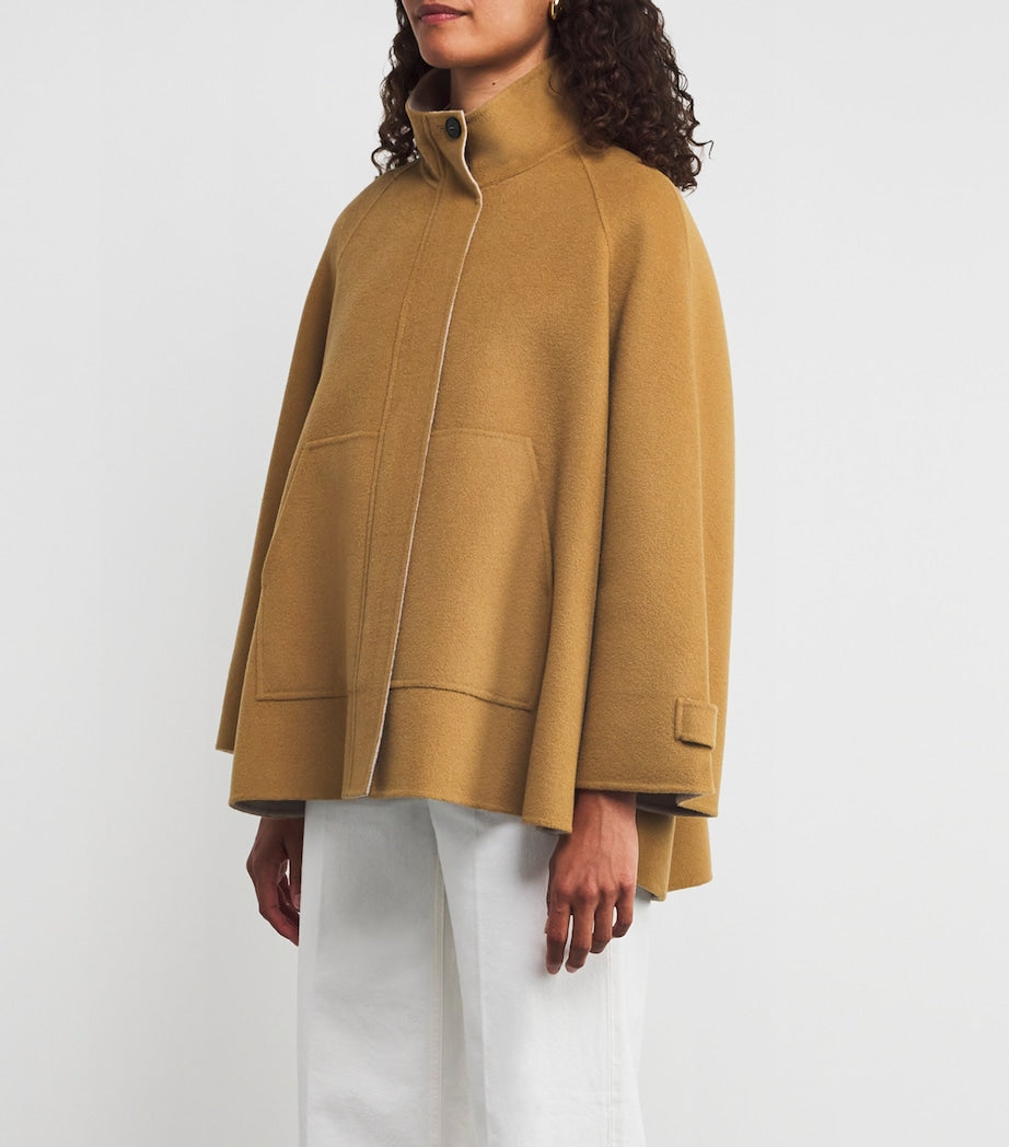 Yellow Virgin Wool High-Neck Coat
