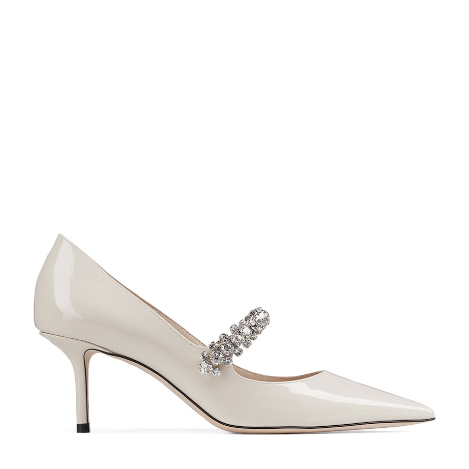 Jimmy Choo Neutral Bing 65 Leather Embellished Pumps