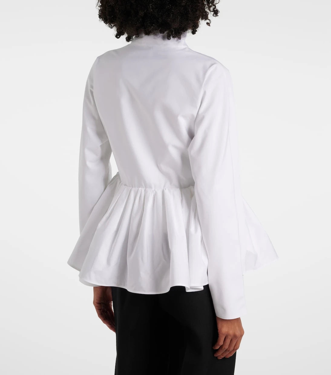 Alaïa - Peplum cotton poplin jacket