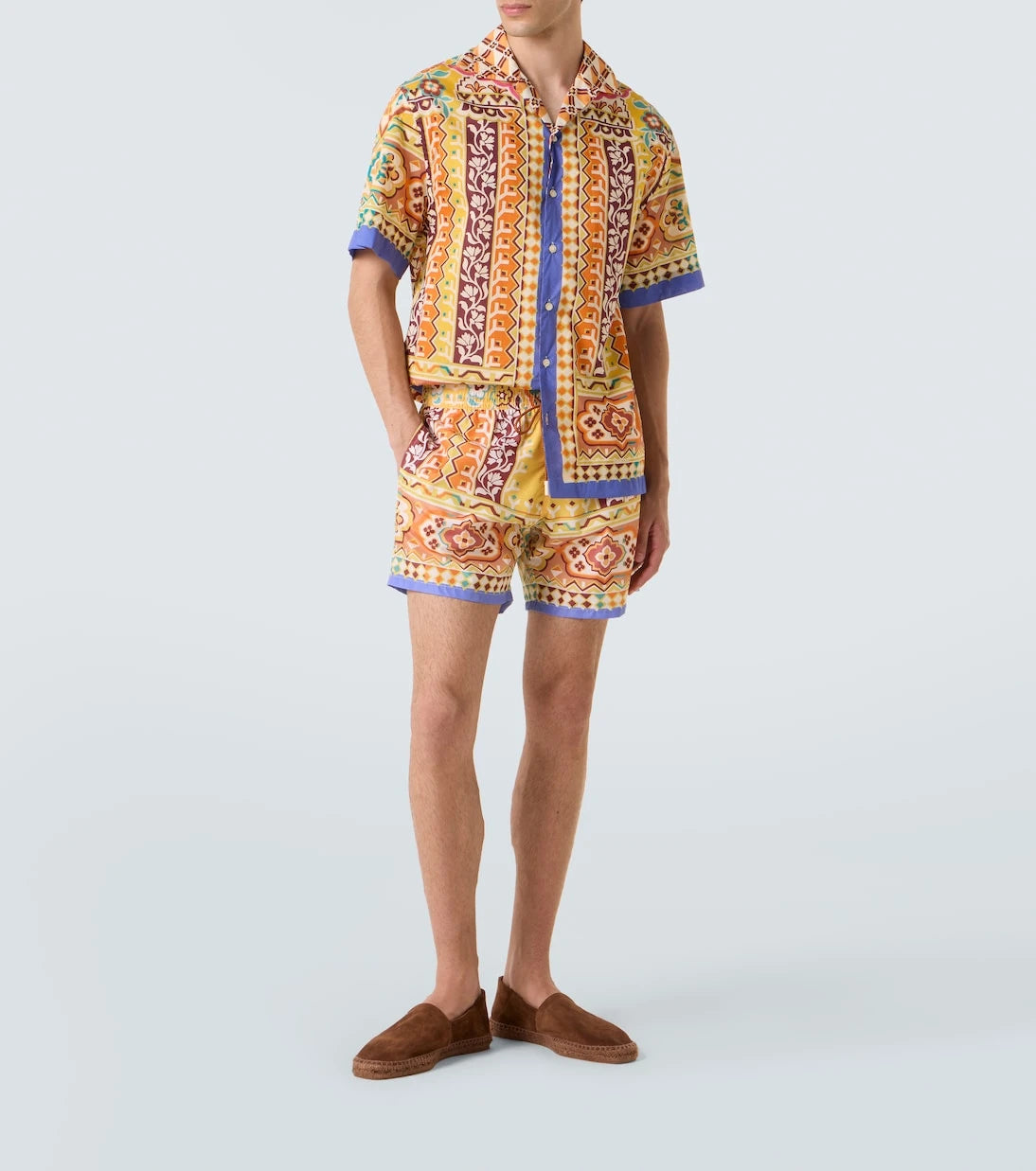 Etro - Printed cotton bowling shirt