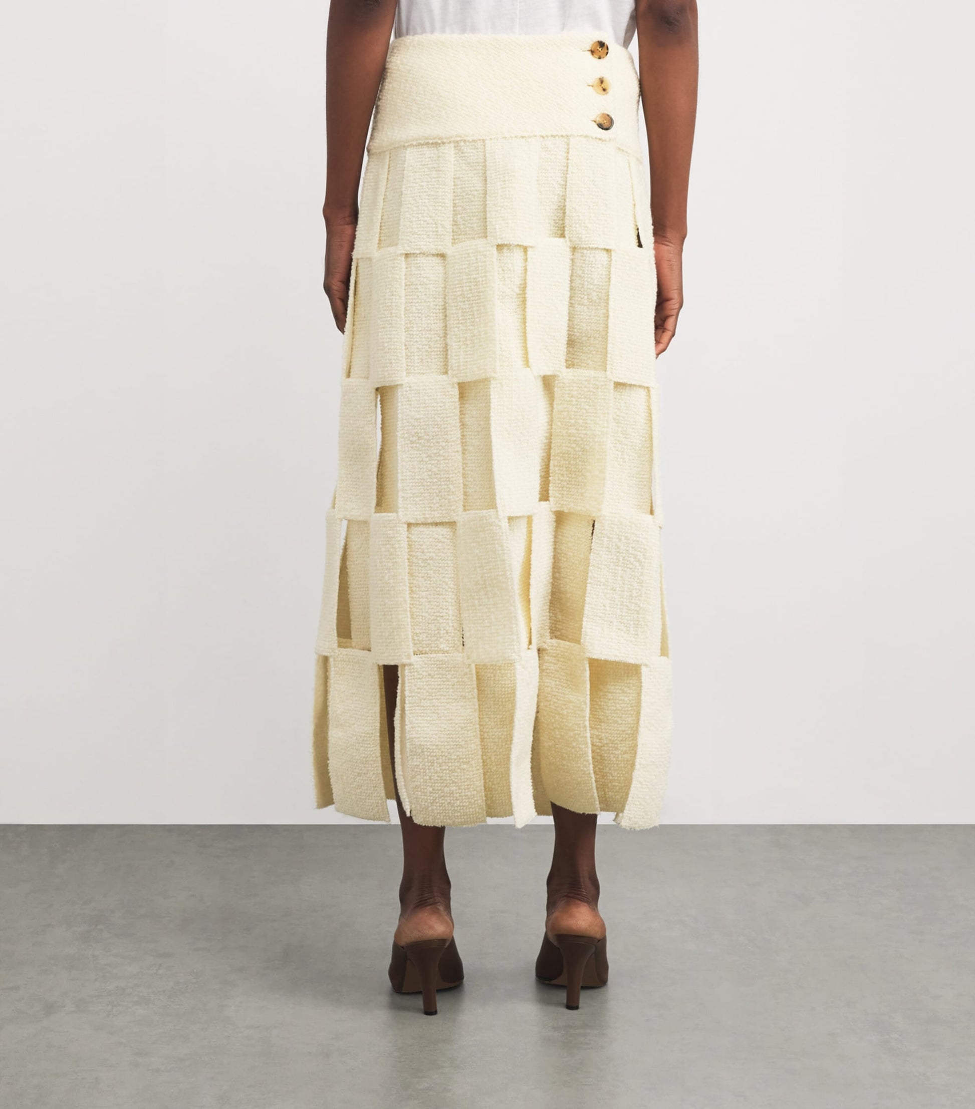 A.W.A.K.E. Mode White Rectangle Maxi Skirt