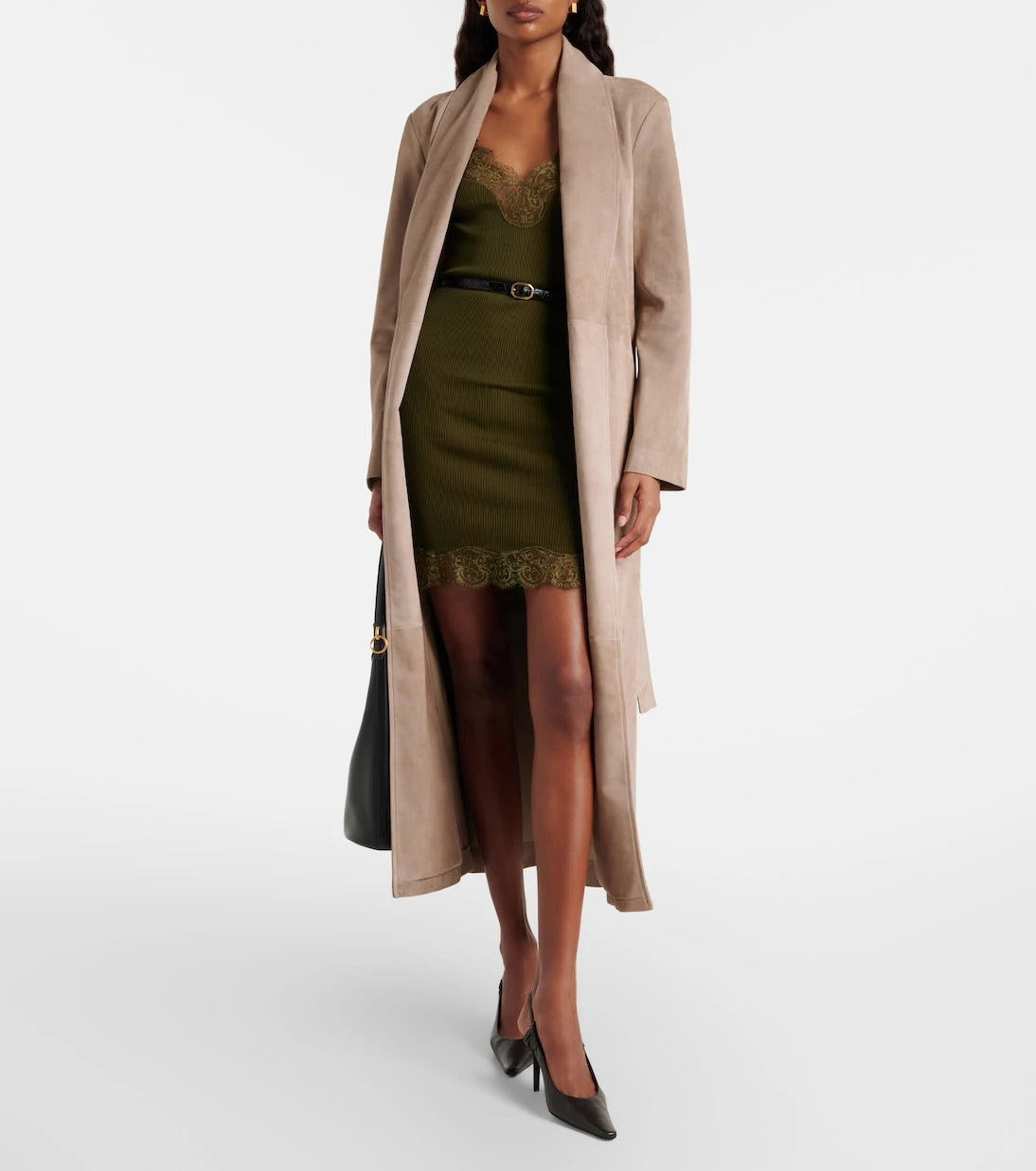 Nour Hammour - Gallery suede coat