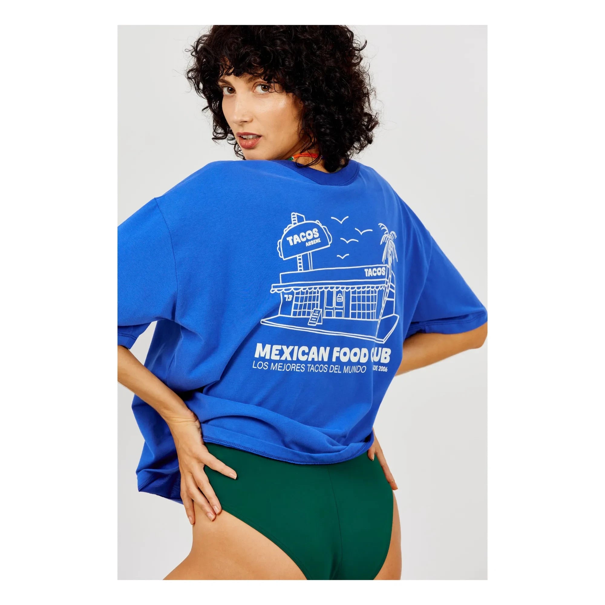 a.p - Mexican Food organic cotton T-shirt | Royal blue