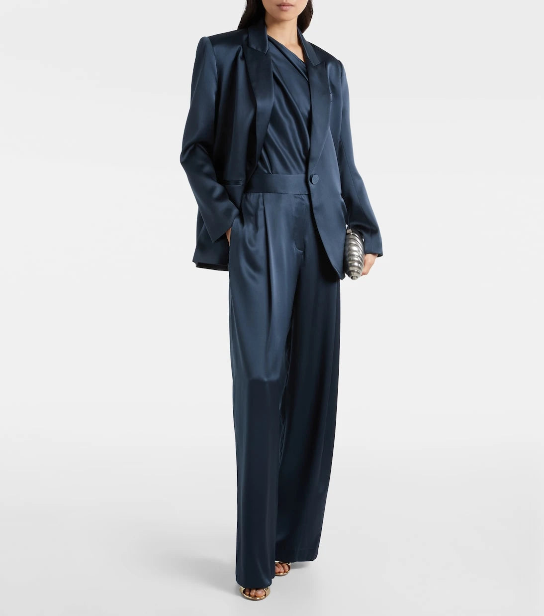 The Sei - High-rise silk wide-leg pants