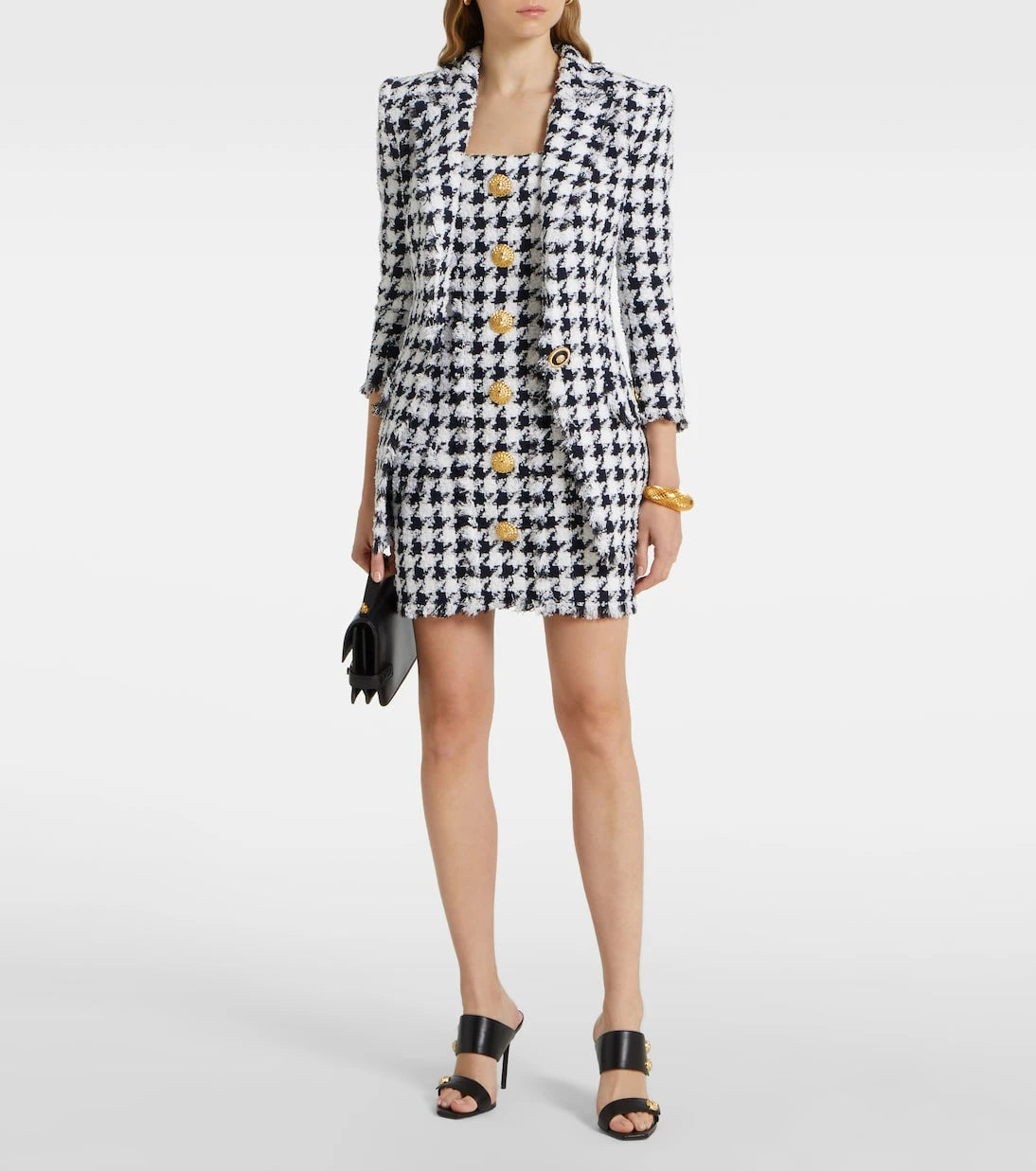 Balmain - Houndstooth tweed minidress