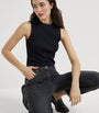 Brunello Cucinelli Black Cotton Ribbed Tank Top