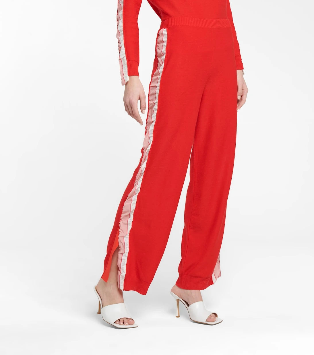 Stella McCartney - Silk-trimmed wool sweatpants