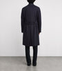 Lardini Navy Wool-Cashmere Double-Breasted Overcoat