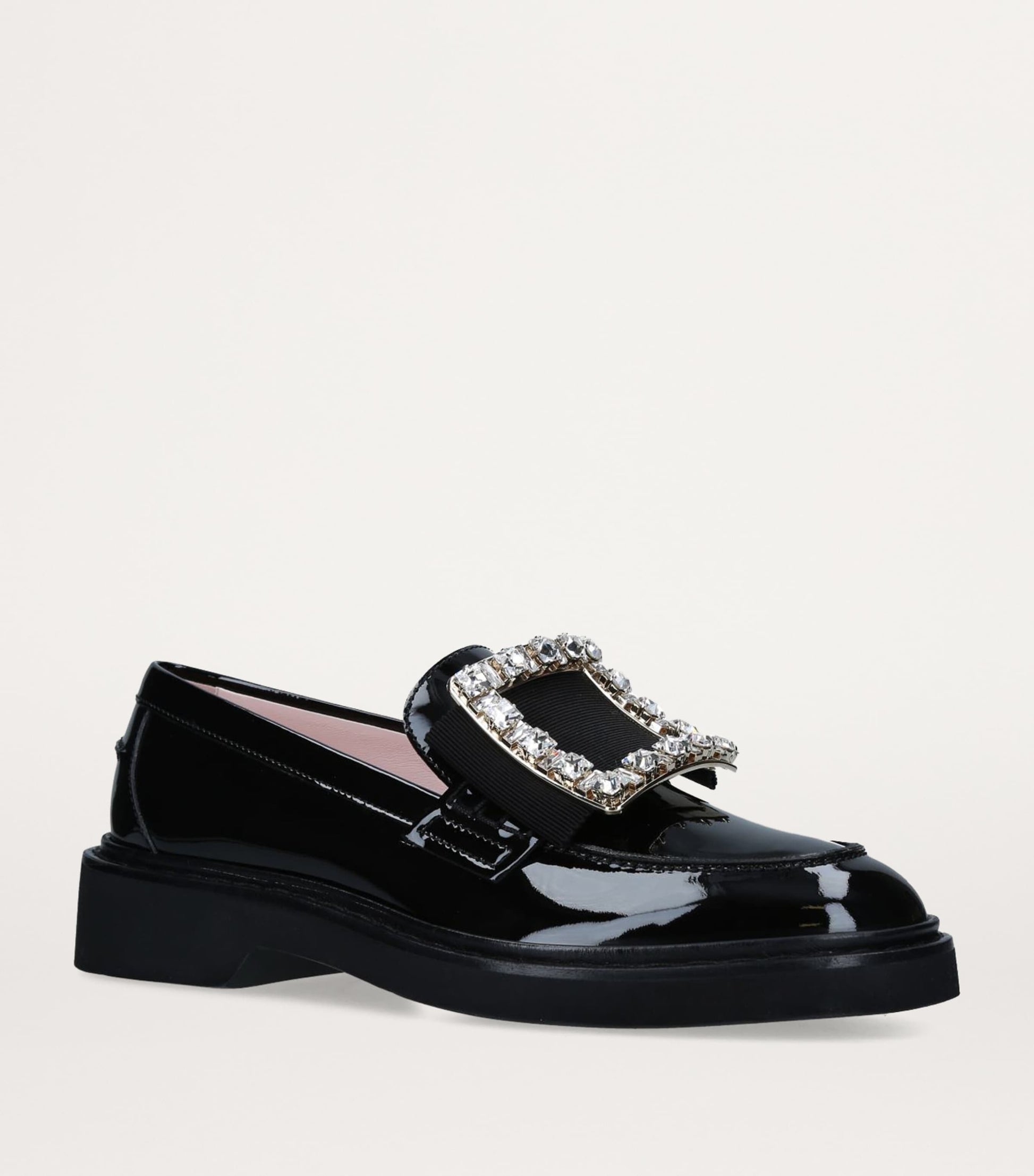 Patent Viv' Ranger Strass Buckle Loafers
