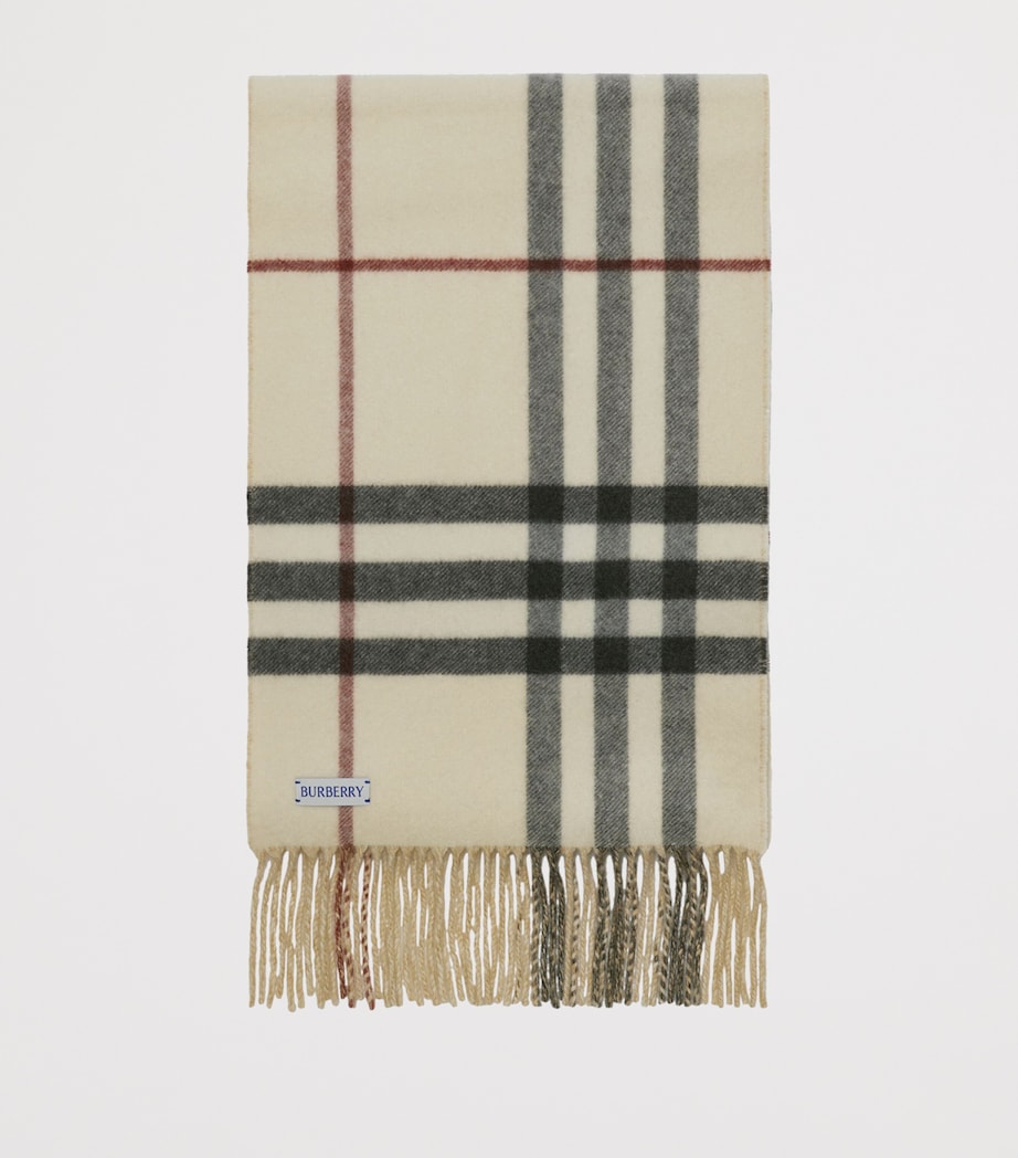 Beige Cashmere Reversible Check EKD Scarf