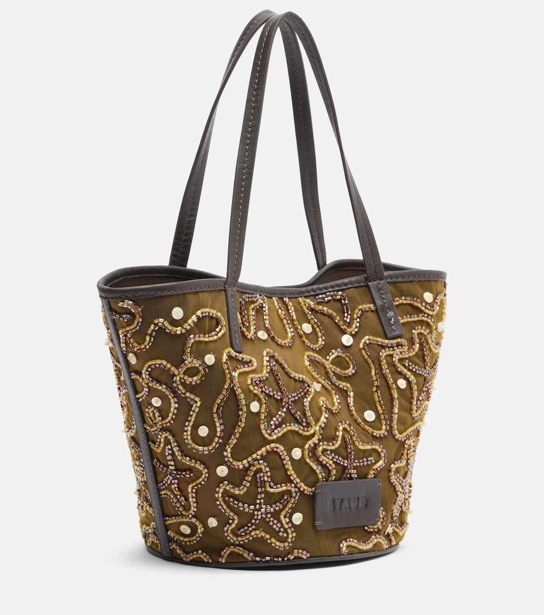 Staud - Caro embellished canvas tote bag