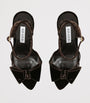Brown Velvet Bow Tie Heeled Sandals 105