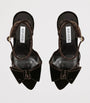 Brown Velvet Bow Tie Heeled Sandals 105