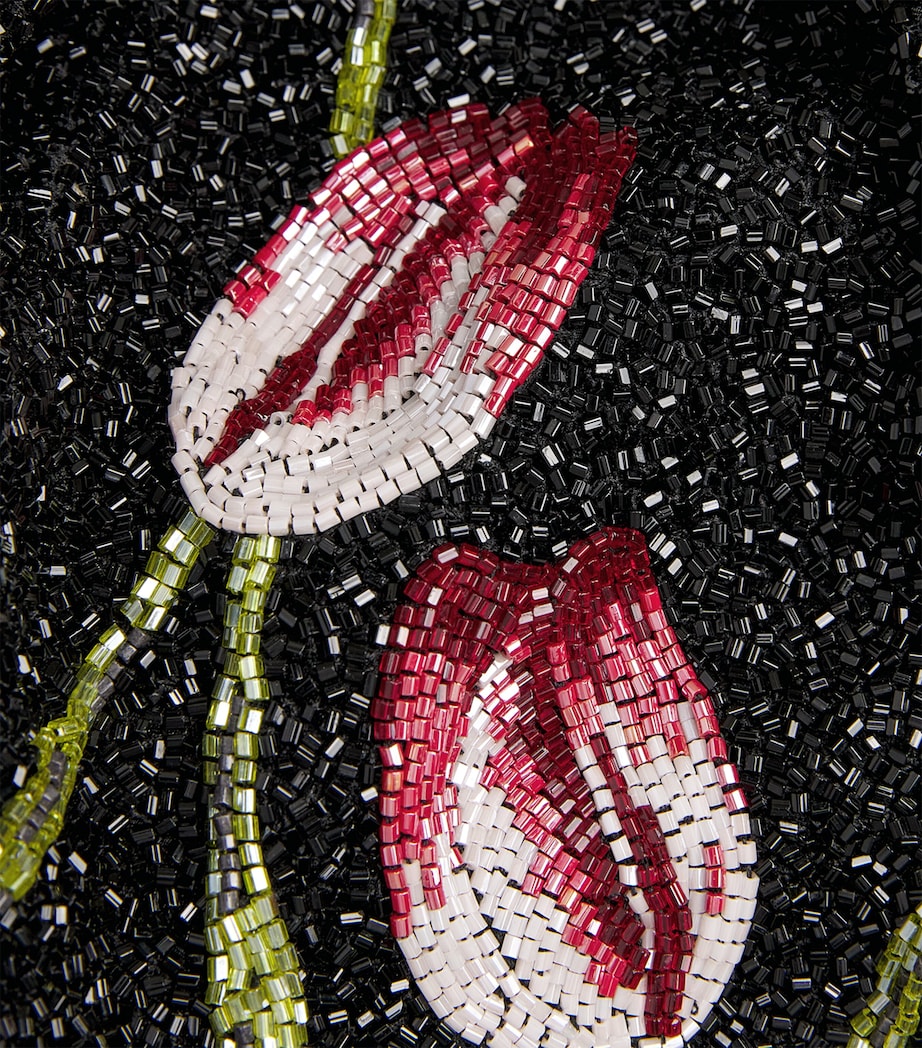 Embellished Tulip Mini Dress BLACK