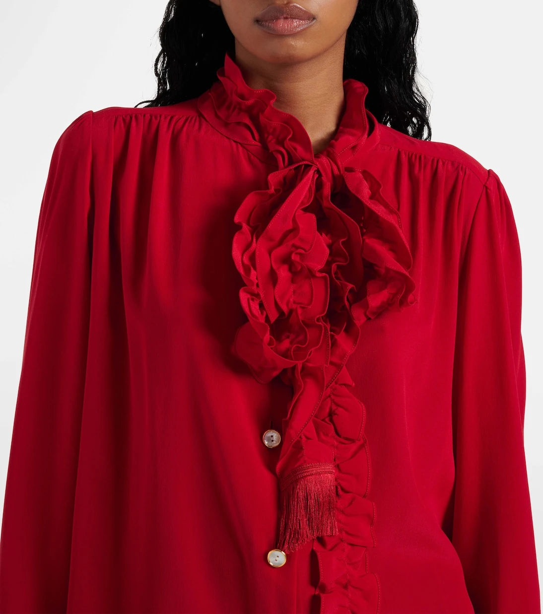 Valentino - Ruffled silk crêpe de chine blouse