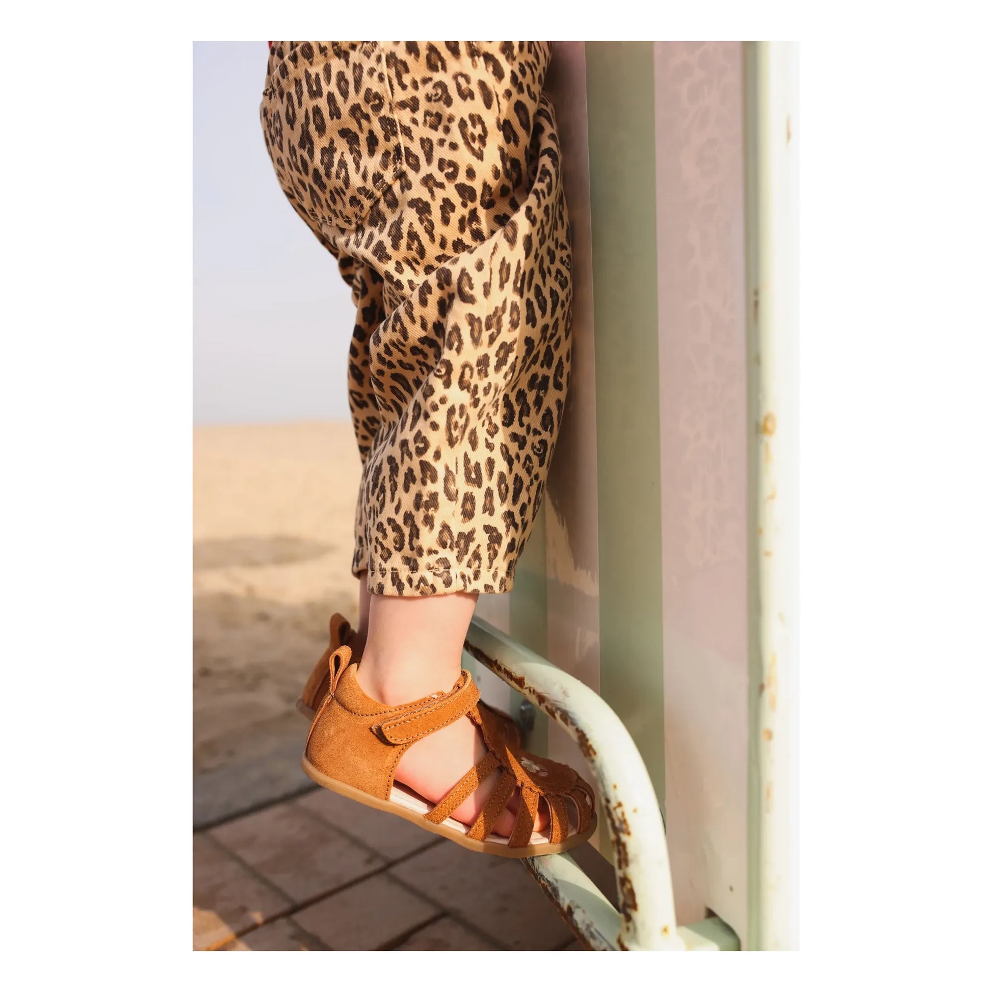 Lazare - Colette Flower Embroidered Sandals | Camel